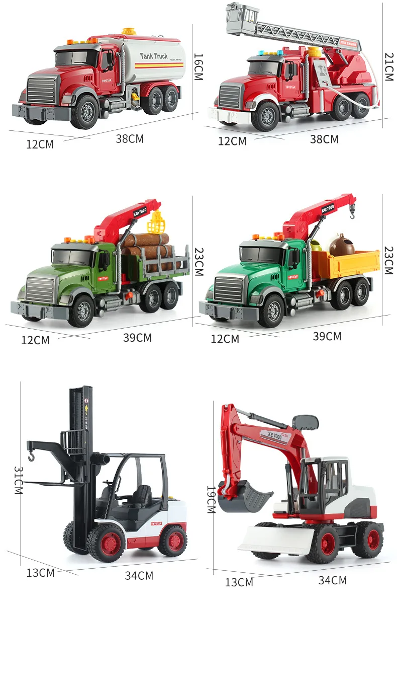 Simulation trailer toy inertia flatbed rescue large engineering vehicle boy road transport toy vehicle