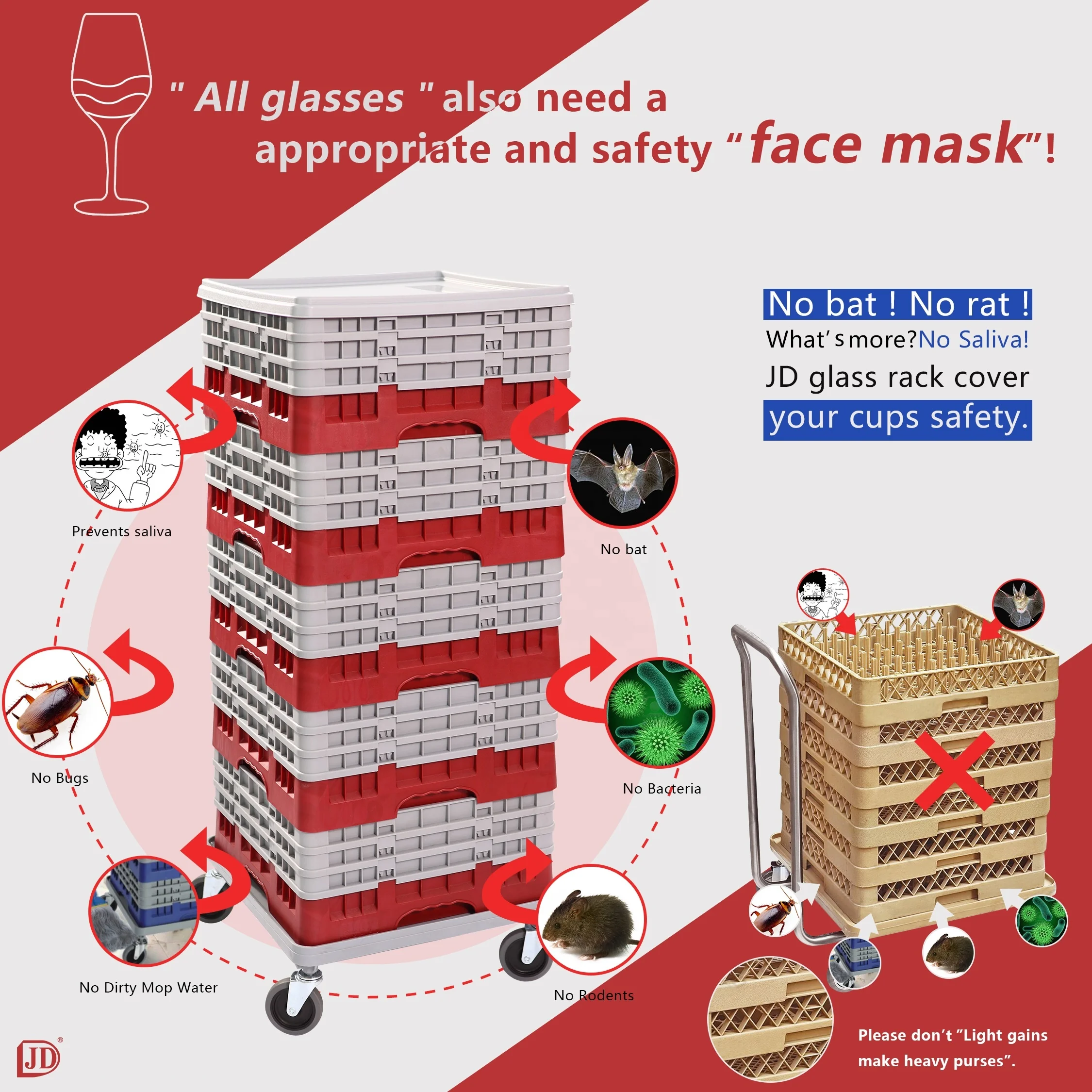 Plastic Glass Storage Basket for Glass and Cup