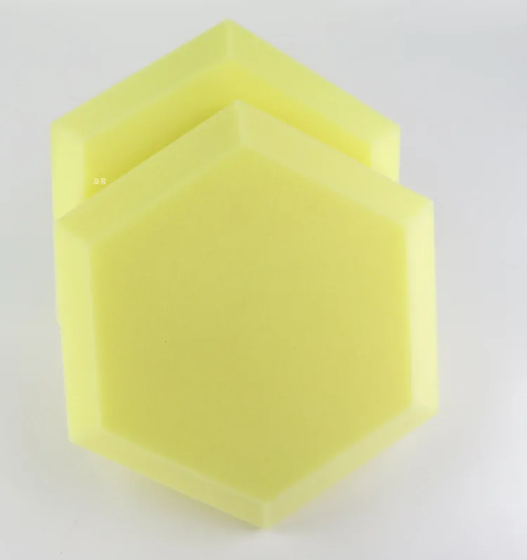 2023 New Design Soundproof Foam Which Fireproof and 7 Colors With Adhesive Glue Small Big Hexagon Colorful Chamfer Sponge