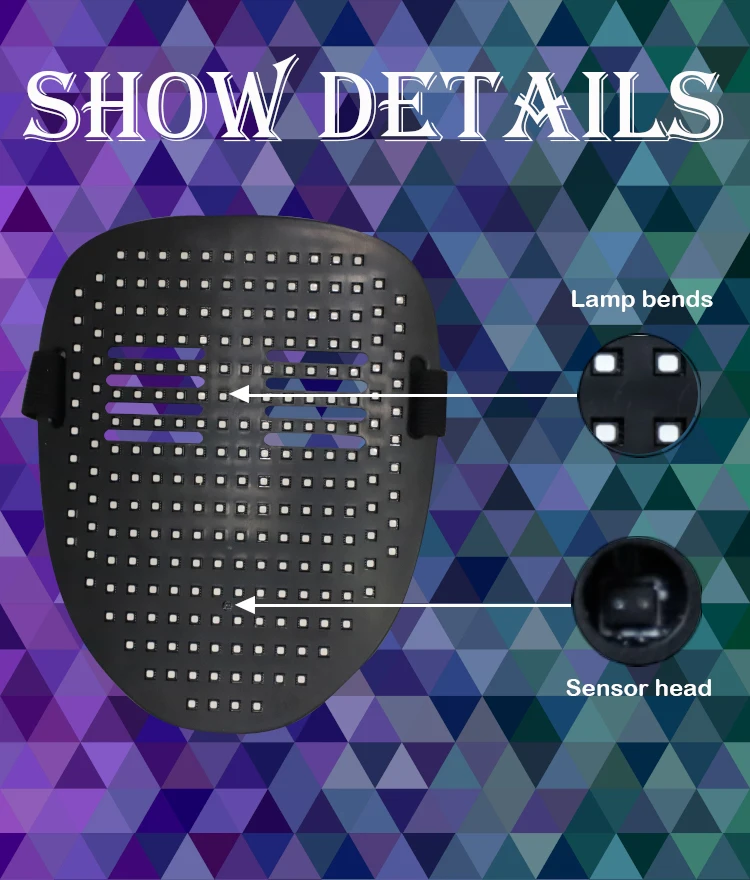 Costume Cosplay Glowing Masker Flash Horror LED Mask Halloween Mask Atmosphere Props Party Mask