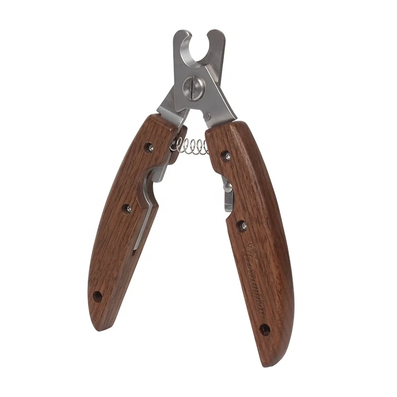  Factory Wholesale Classical Style Upscale Wooden Pet Nail Cutter Scissors Cat Dog
