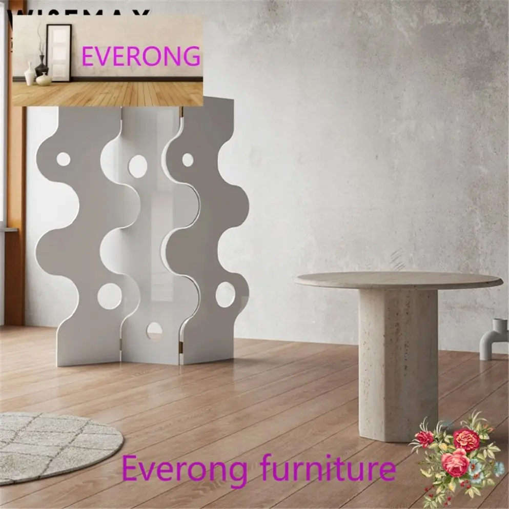 EV FURNITURE Nordic indoor decor Openwork curve shape screen Folding acrylic partition for home