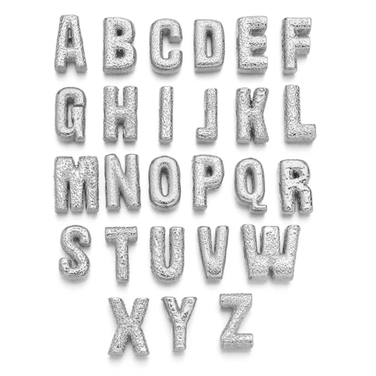 Глобальный оптовый 26 шт. A-Z золотого и серебряного цвета алфавитные бусины Diy браслет ожерелье ювелирные