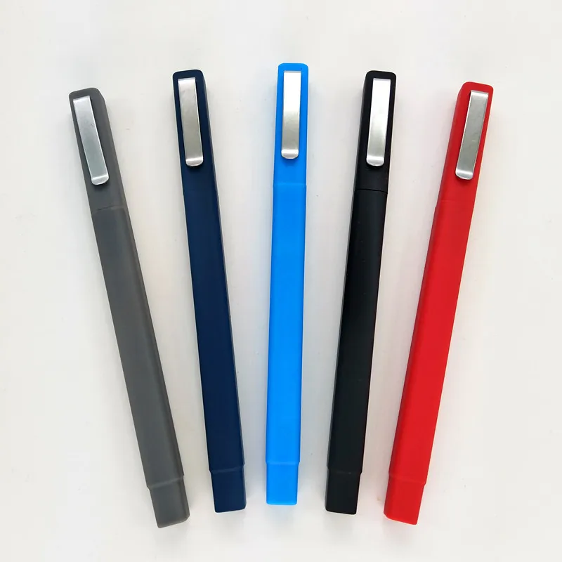 Hot Selling High Quality Square Ballpoint Pen Custom Logo Metal Clip & Rubber Plastic for Promotions