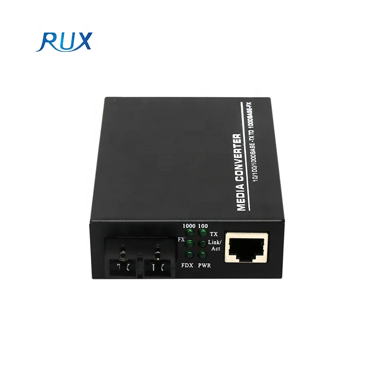 10/100/1000M 1310nm/1550nm RJ45 Duplex Fiber Gigabit Ethernet Fiber Optic Media Converter