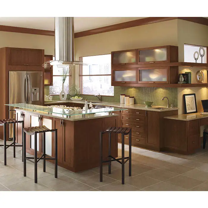 Vermonhouzz Luxury and Elegant Classical Solid Wood Kitchen Cabinet Designs Big Kitchen Cabinet Set