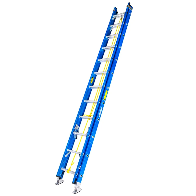 High Strength pultrusion safety lightweight 24Step 28ft 5m 9m frp telescopic fiberglass extension ladder
