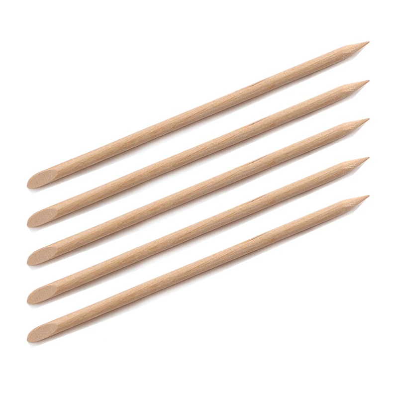 Fast shipping cheap price 11.4cm orange wood nail sticks cuticle removal manicure pusher wholesale wooden cuticle pusher 100pcs