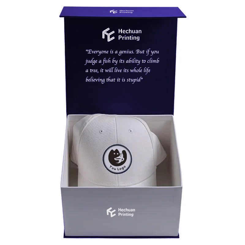 Luxury Custom Black Hat Shipping Box Baseball Hat Magnetic Cardboard Packaging Gift Box