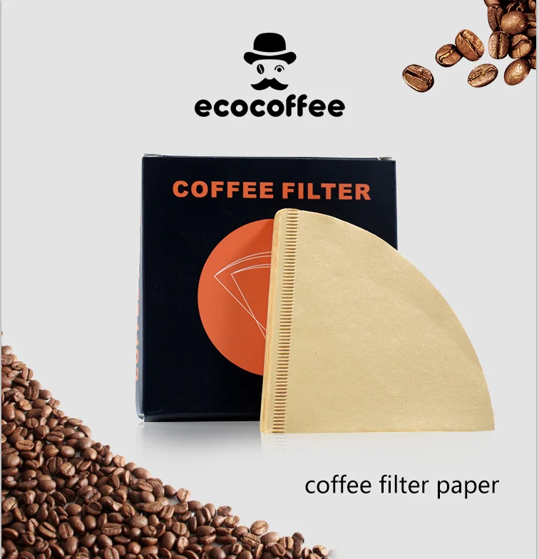 New Model Customized Make Filter Paper Coffee V2 Paper Filter Drip Paper Cone Shape Coffee Tools