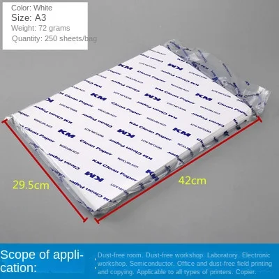 Industrial Use100% Wood Pulp KM ESD Anti-static Cleanroom Dust-free Printing Paper A3 A4 A5 A6 Office