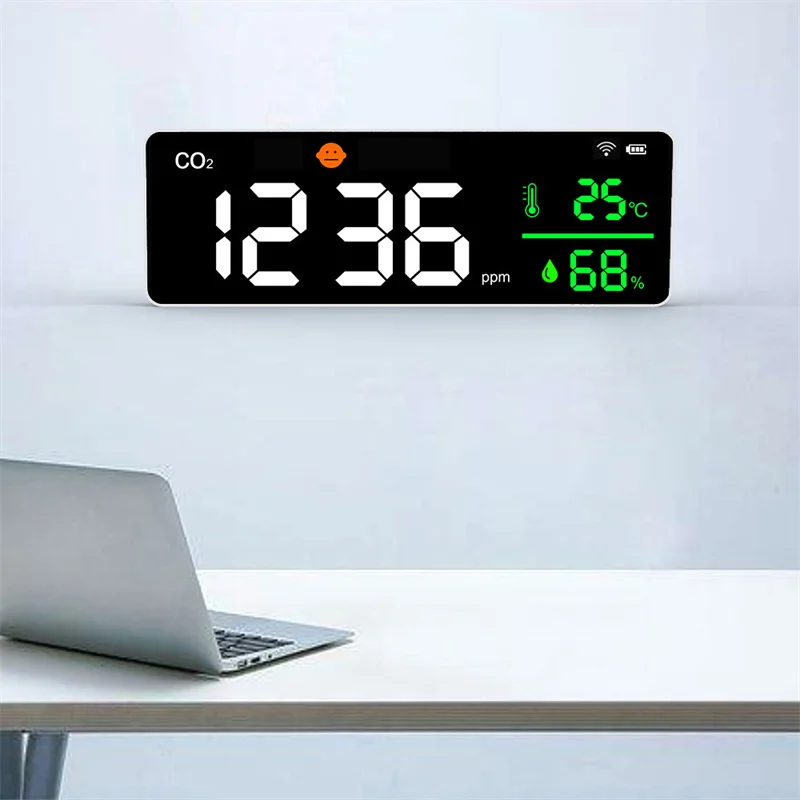 TUYA Wi-Fi подключение инфракрасный настенный кронштейн для телевизора CO2 PPM будильник метр качество воздуха в помещении монитор углекислый газ co2 детектор
