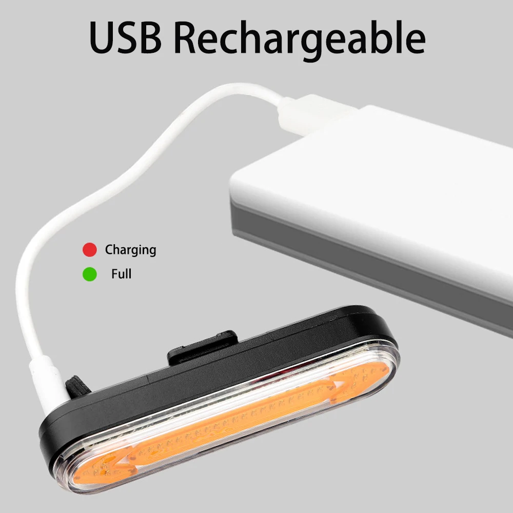 Usb Rechargeable Bicycle Tail Light Bicycle Riding Turn Signal Warning Lights Wireless Led Rear Light With Remote Control