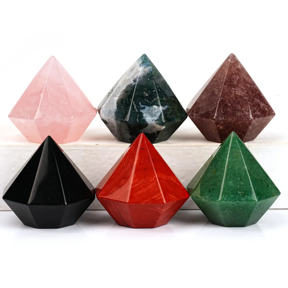 Wholesale Obsidian Rose Quartz Diamond Natural Gemstone Crystal Diamond Crafts For Gift Spirit Healing