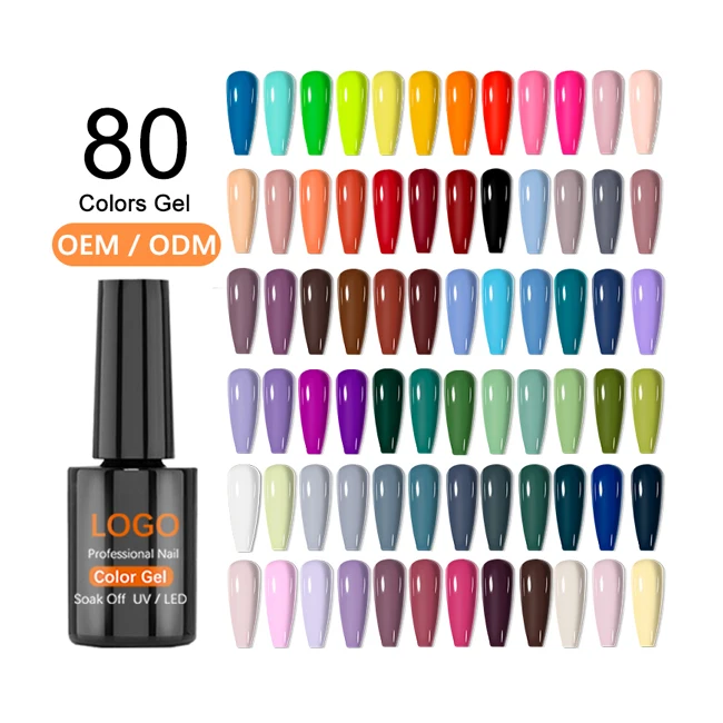 New Fashion Nail Gel Polish 80 Color Set quick dry sequins nail polish Odorless And ECO friendly Gel Nail Polish