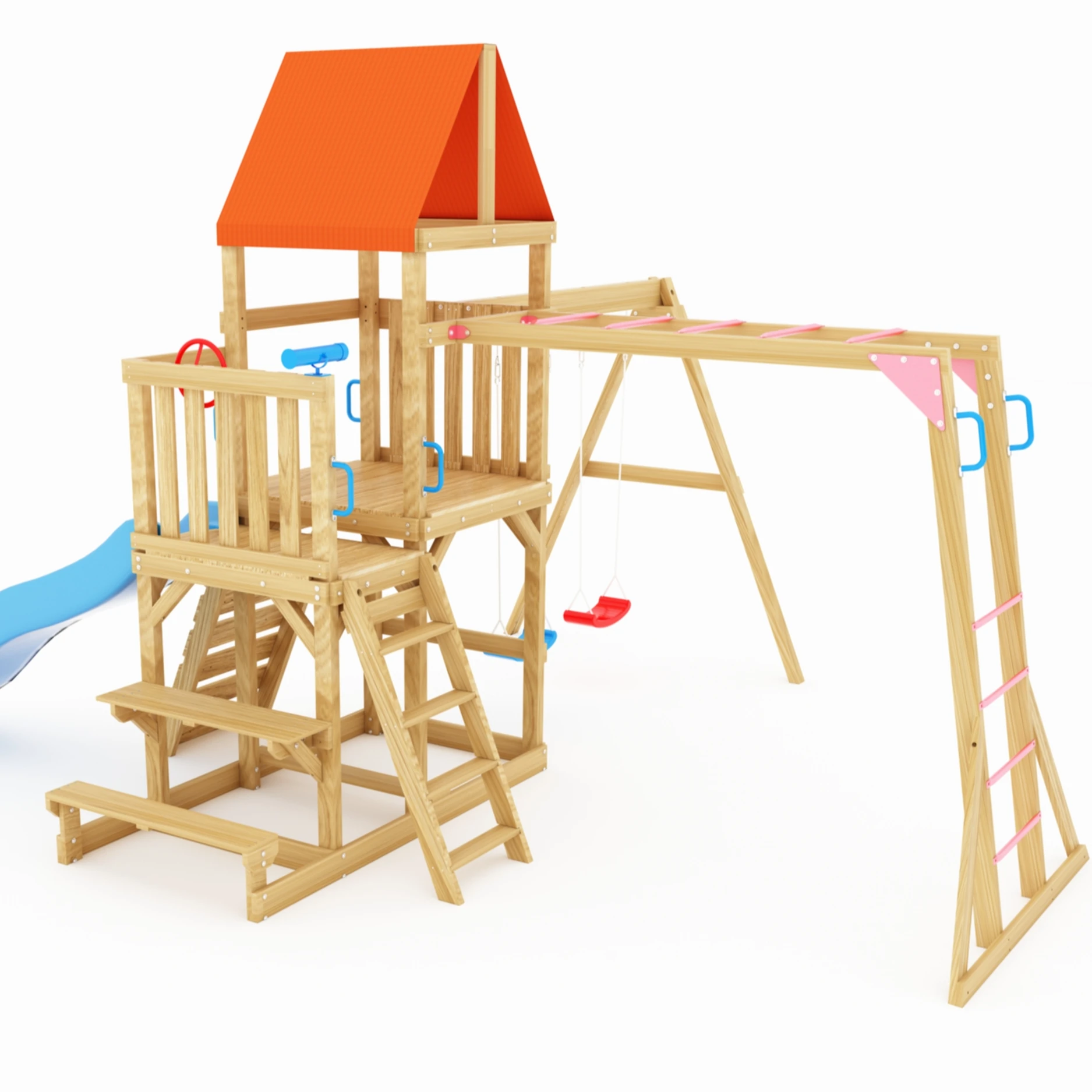 The Fine Quality China Cedar Multi Color Available Children Outdoor Playhouse Wooden