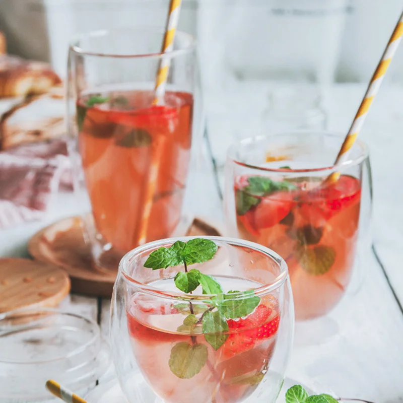 Drinking Glasses 100ml 250ml 350ml 450ml double wall glass cup Wholesale coffee glass cup