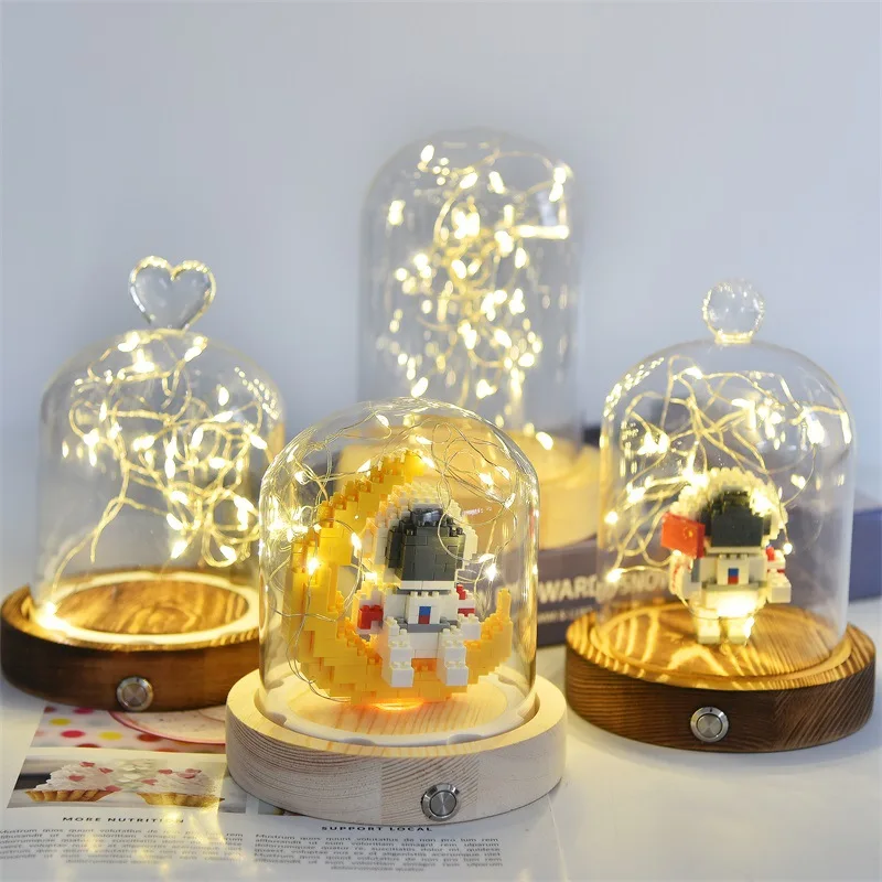 Прямая Заводская поставка, Боковая кнопка, светодиодный стеклянный купол, прозрачное хранилище розы, свадебное украшение, стеклянный купол