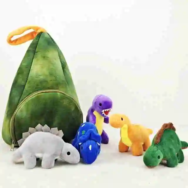024 Manufacturer Custom Plush Volcano with All kinds of Dinosaur Triceratops /Tanystropheus/Tyrannosaurus Stuffed Toys for Boys