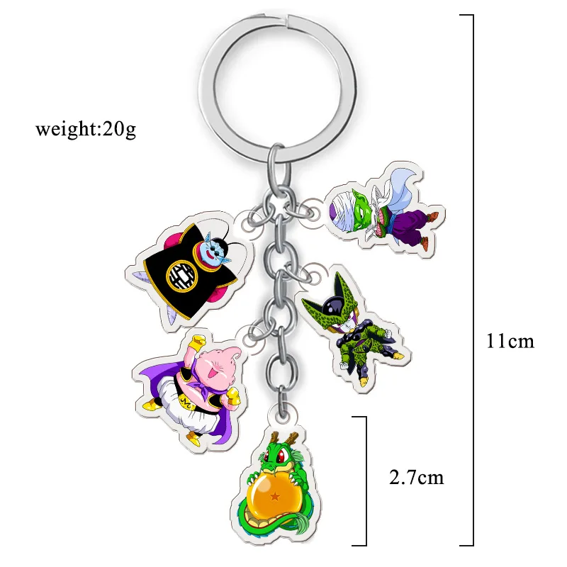 Goku Dragon Ball Super Keychain 3D 1-7 Stars Cosplay Crystal Ball Key Chain Collection Toy Gift Key Ring