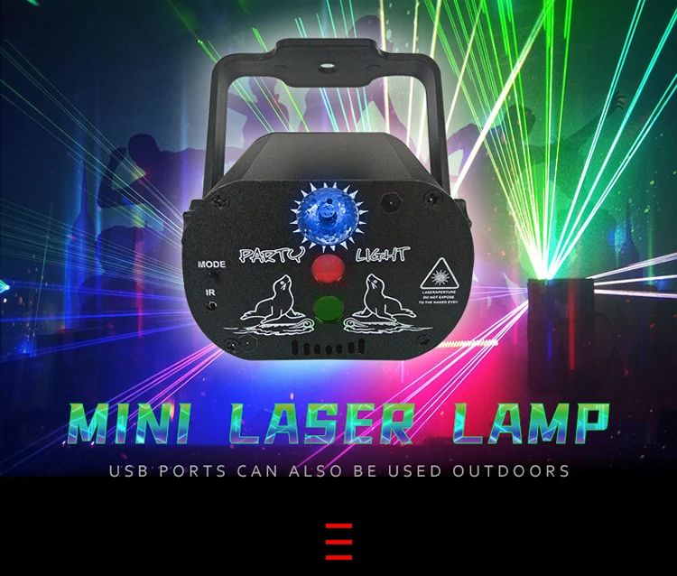  Самый продаваемый светодиодный RGB Стробоскоп вспышка многообразный мини-DJ лазерный сценический праздничный свет