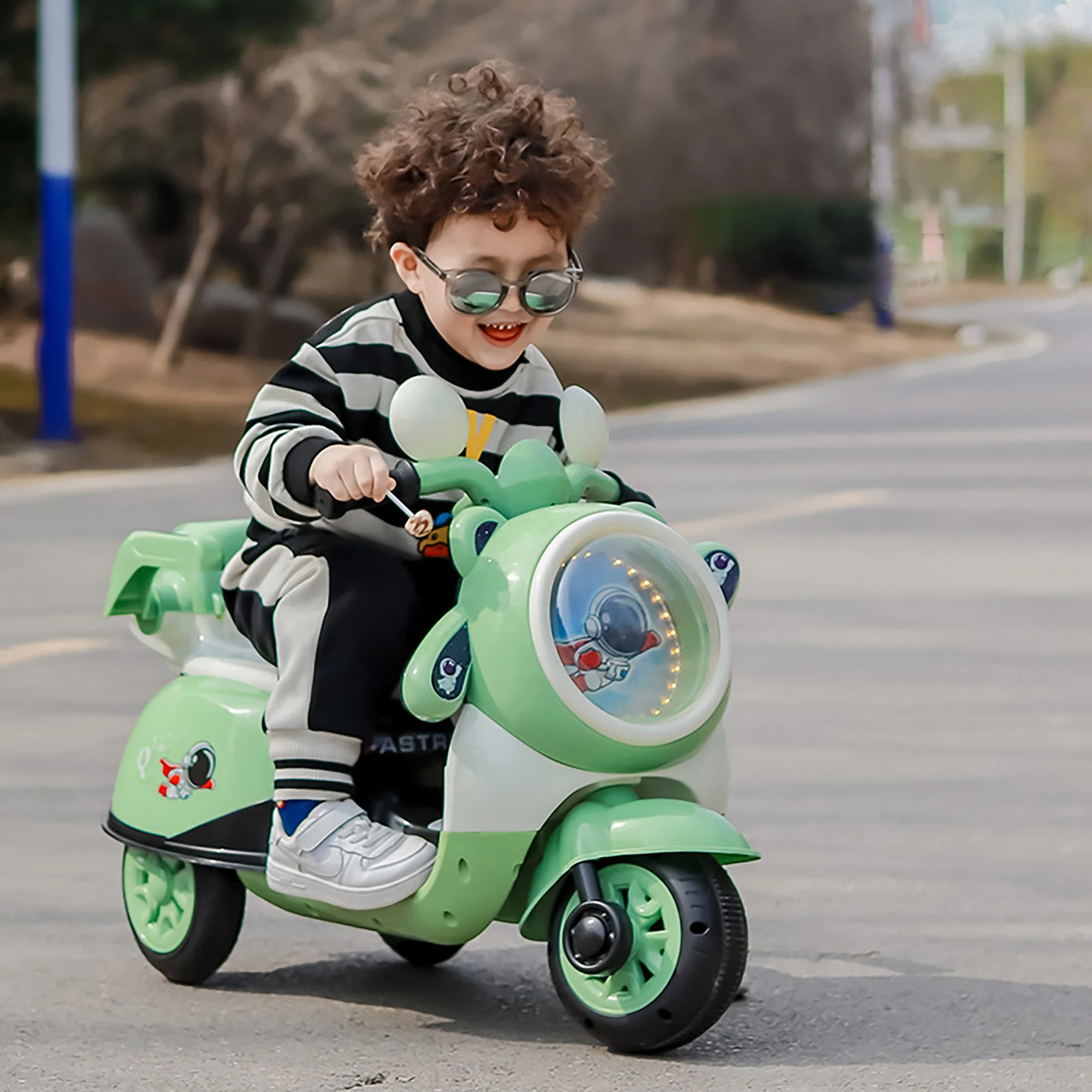 Ride-on cars for kids motorbike two-seater learning toys 6V/4.5A/7A battery tricycle motorcycle 380W motor Simulated throttle