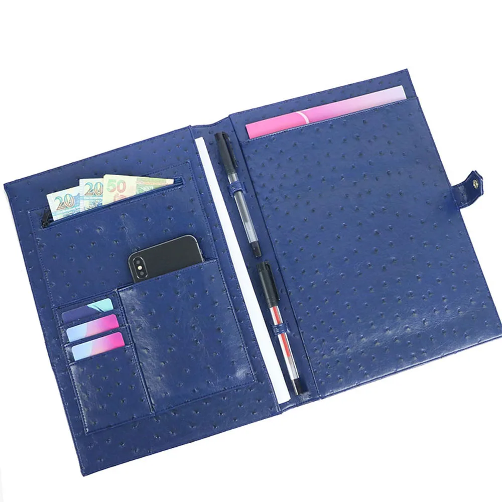 New design ducoment folder a4 paper pu leather file folder portfolio