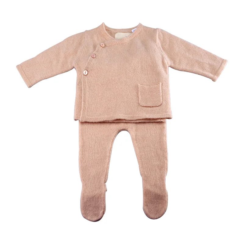 Модные подарочные наборы для малышей, кашемировый свитер, двойной комплект, зимняя детская одежда