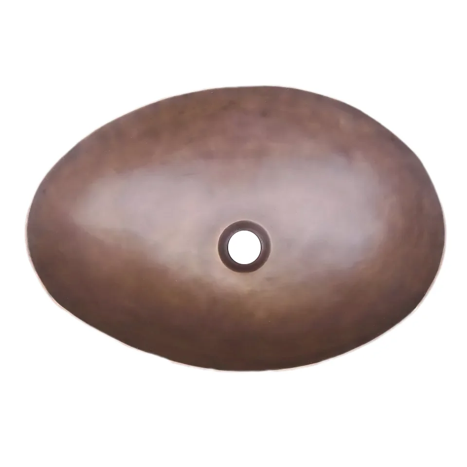 The handmade light coffee color vessel basin sink / bronze casting sink with special shape design