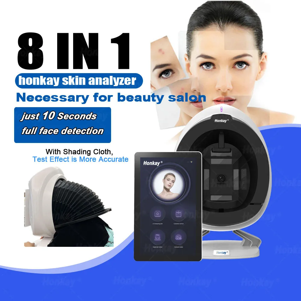 HONKAY full face 36 MILLION HD 3d analyser skin tester scanner magic skin analysis machine moisture facial skin analyzer