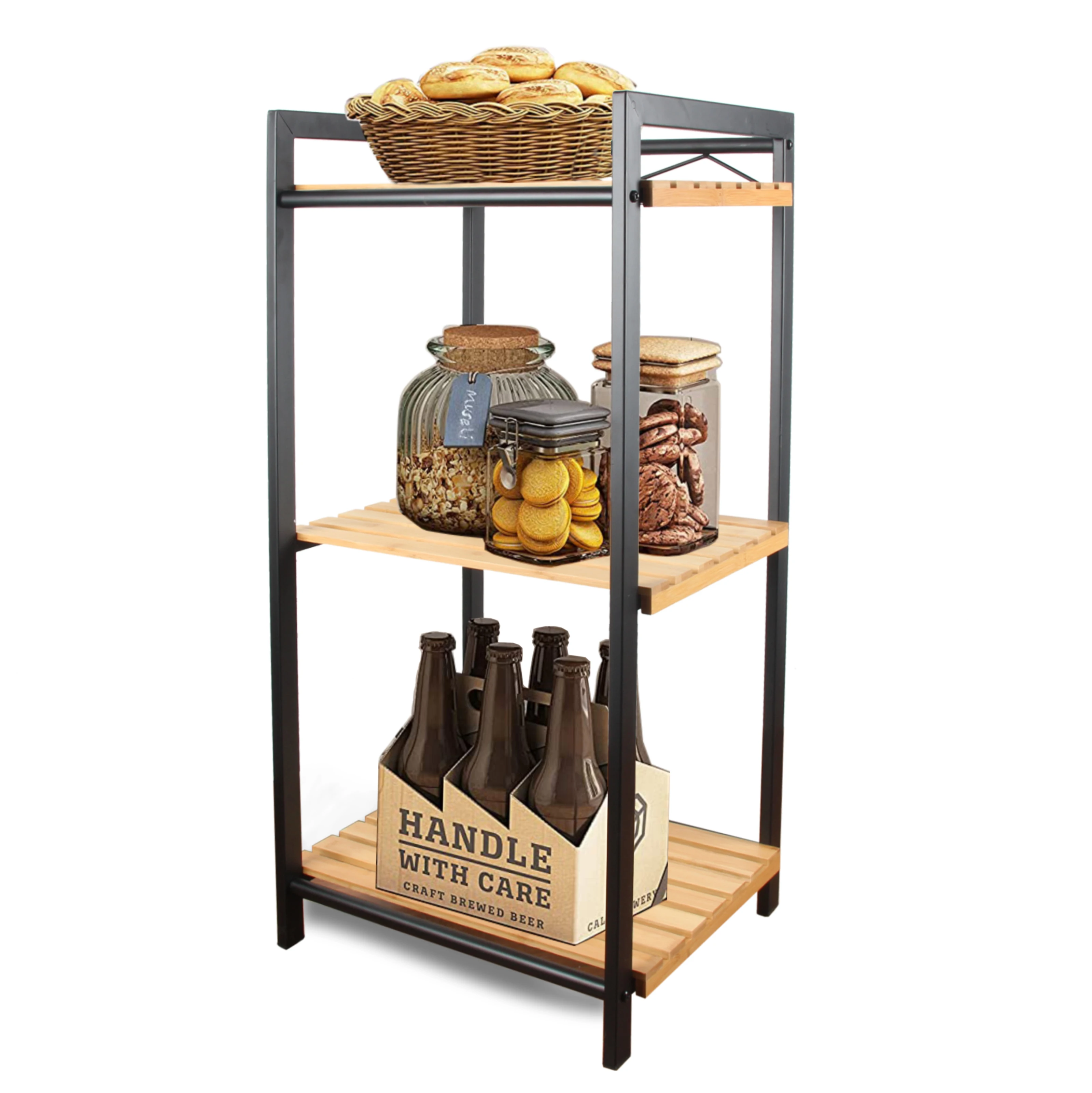 Wholesale Multifunctional 3 Tier Bamboo Bathroom Shelving unit Bathroom Storage Shelf Stand Organizer Rack