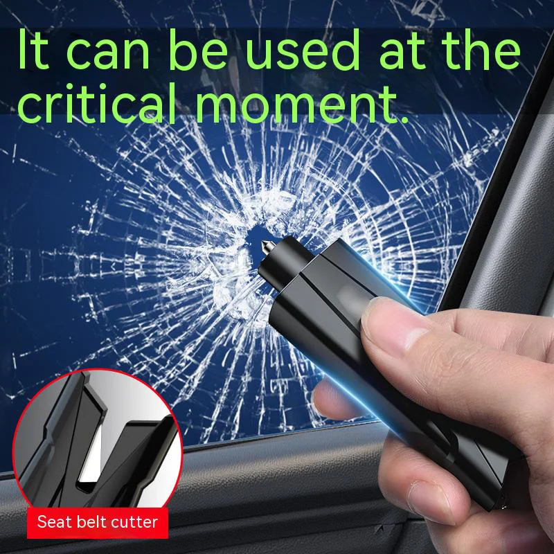 Hot-selling car emergency tools key chain rescue tools seat belt cutter car safety hammer female self-defense window crusher