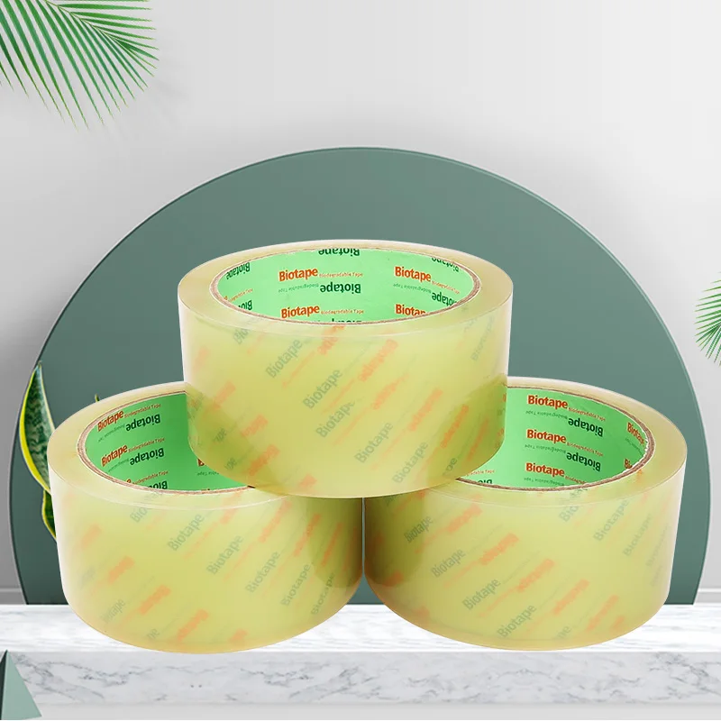 Hot Sale Eco Tape Biodegradable Cellophane Clear High Temperature No plastic Carton Packaging Tape