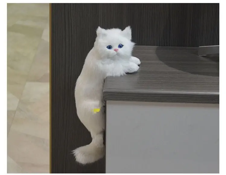 Simulation Cat Dolls Fur Lifelike Animal Product Model Desktop Fake Cat Doll Toy For Birthday Gift Home Decoration