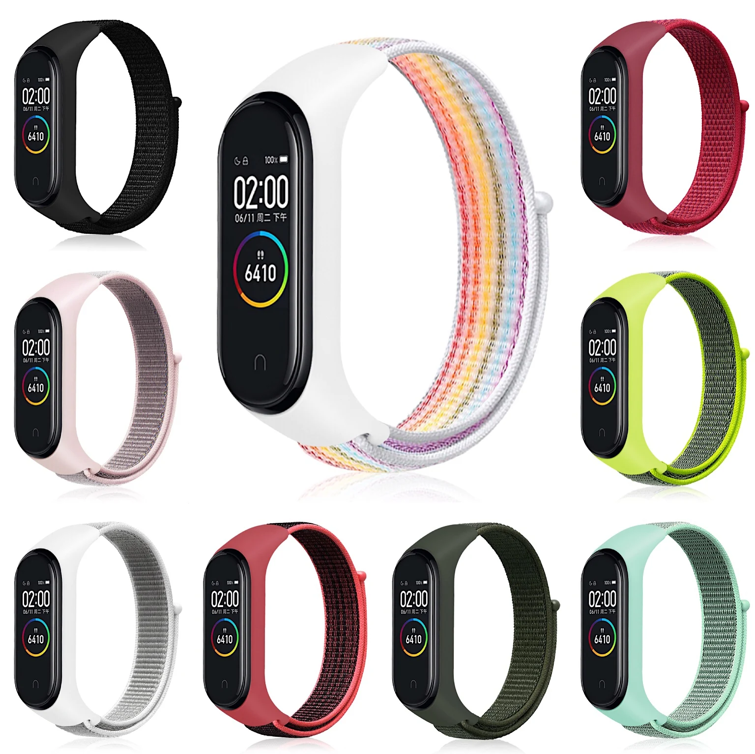 Chinber Nylon Adjustable Smart Watch Wrist Strap For Xiaomi Mi Band 4 3