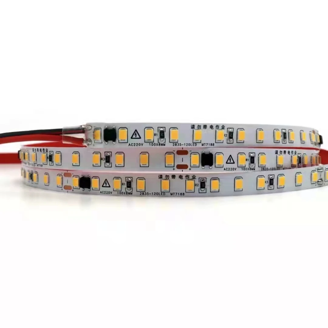 New product  high voltage  AC 220V   2835  Flexible  outdoor  led strips  120 led /M  quality led strip light