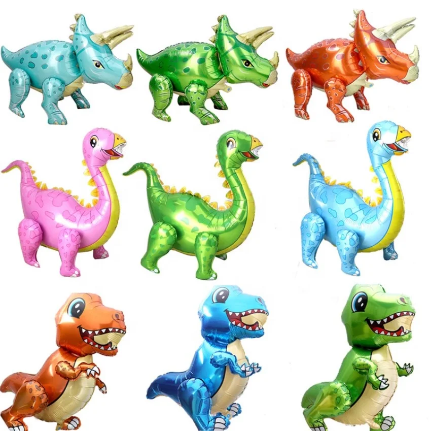 Wholesale 4D Walking Dinosaur Foil Balloons Boys Animal Balloons Children Dinosaur Birthday Party Jurassic World Decor Balloon