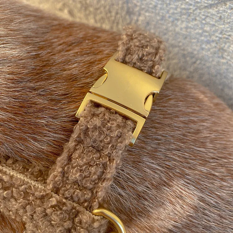 Jixn Manufacture OEM Teddy Wool  Pet Dog Harness No Pull with Metal Buckles