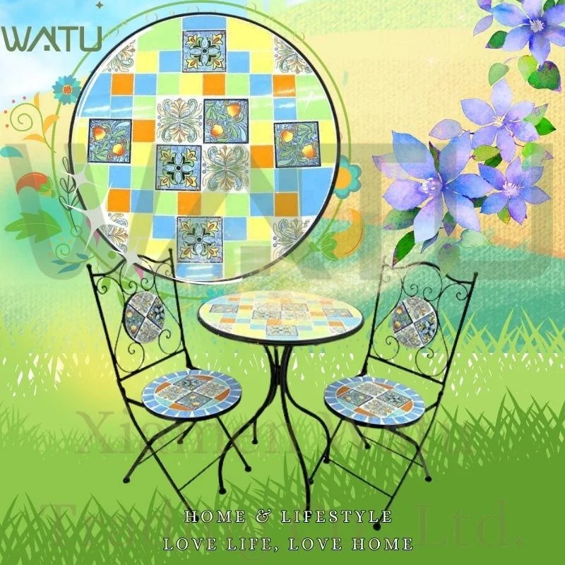 The new model has innovative new design new experience Glory Emblem personality pattern Mosaic table chair