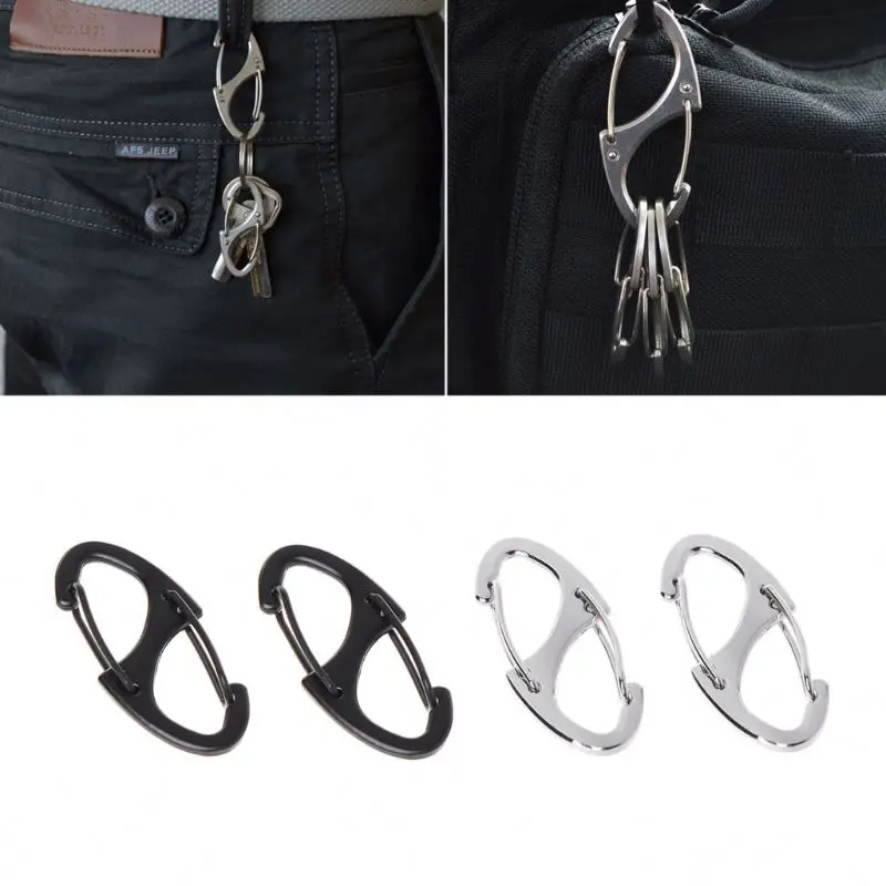 silicone 8 Shape Carabiner Mini EDC Keychain Portable Outdoor Hook Hang Buckle Clasp Hook Keychain