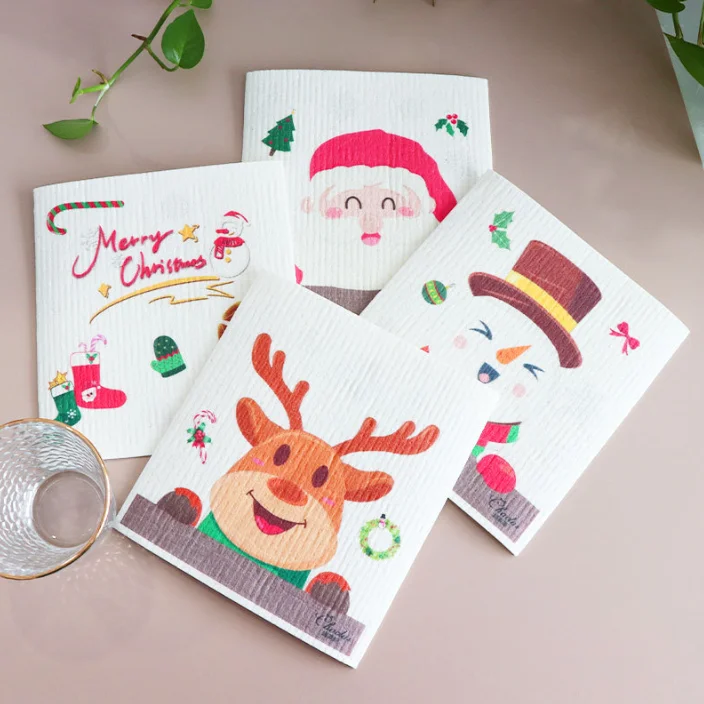 Индивидуальные Многоразовые древесный целлюлозный хлопок Губка Из Целлюлозы блюдо ткань шведского языка для мытья посуды кухни Очистка