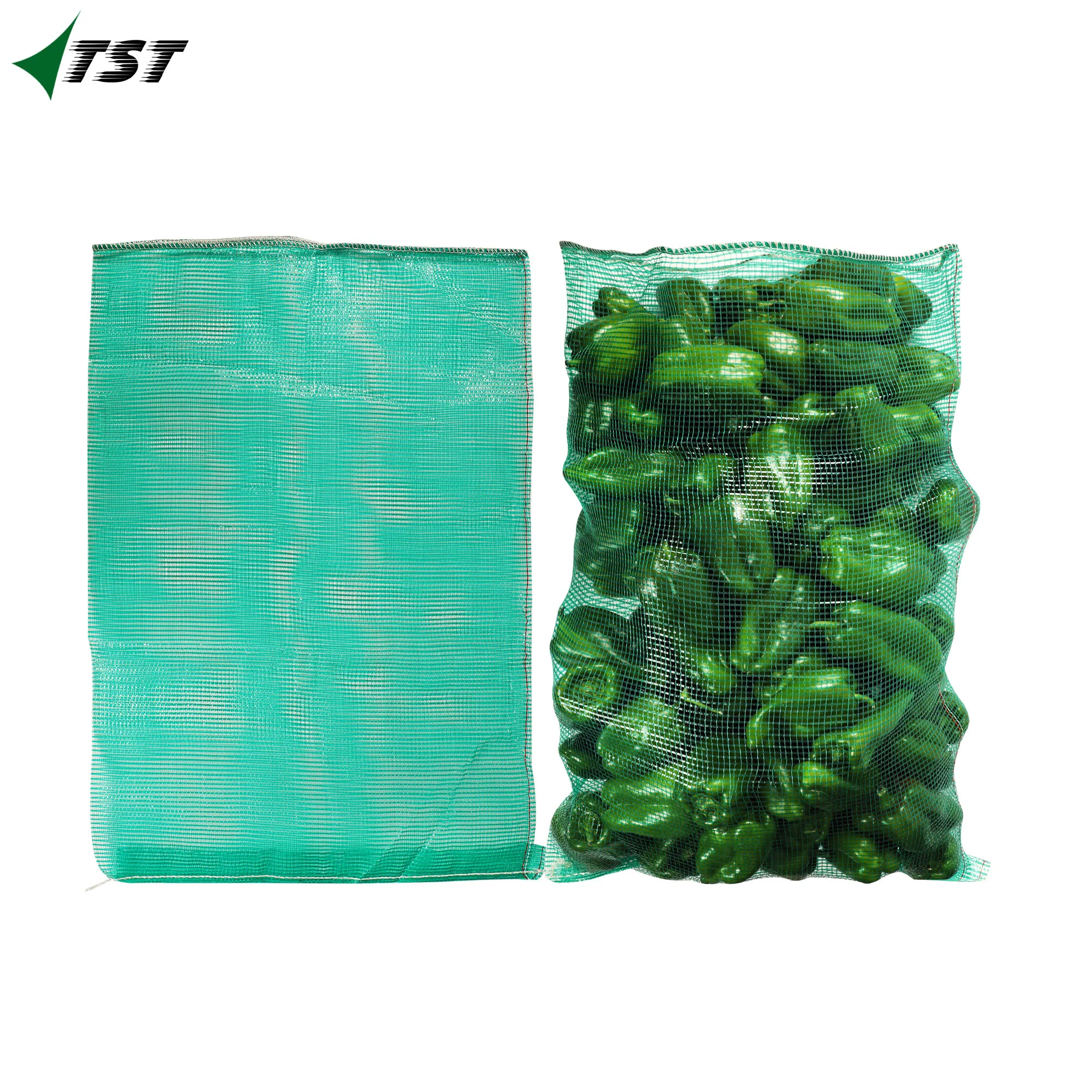 SACOS DE MALLA TEJIDA LENO Bolsa de malla arpilla with virgin pp material for packaging vegetables and fruits