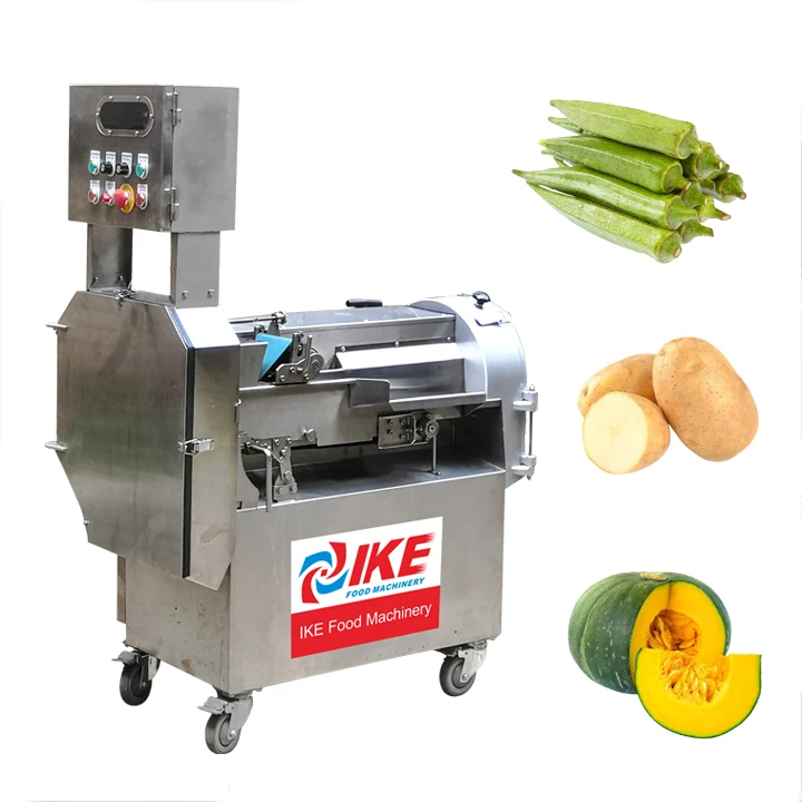 New Cutting Vegetable Machines Food Electric Double Head Cutting Equipment Okra Cutting Potato Slicing Pumpkin Dice Machine