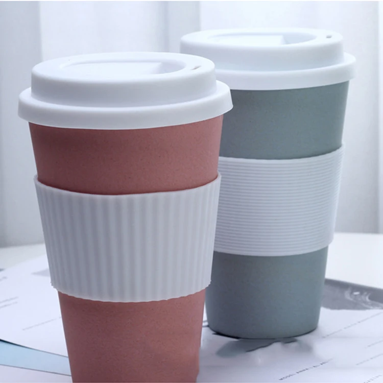 Bamboo Fiber Eco-friendly Reusable Mugs Free Travel  Coffee Cup for Office and Home
