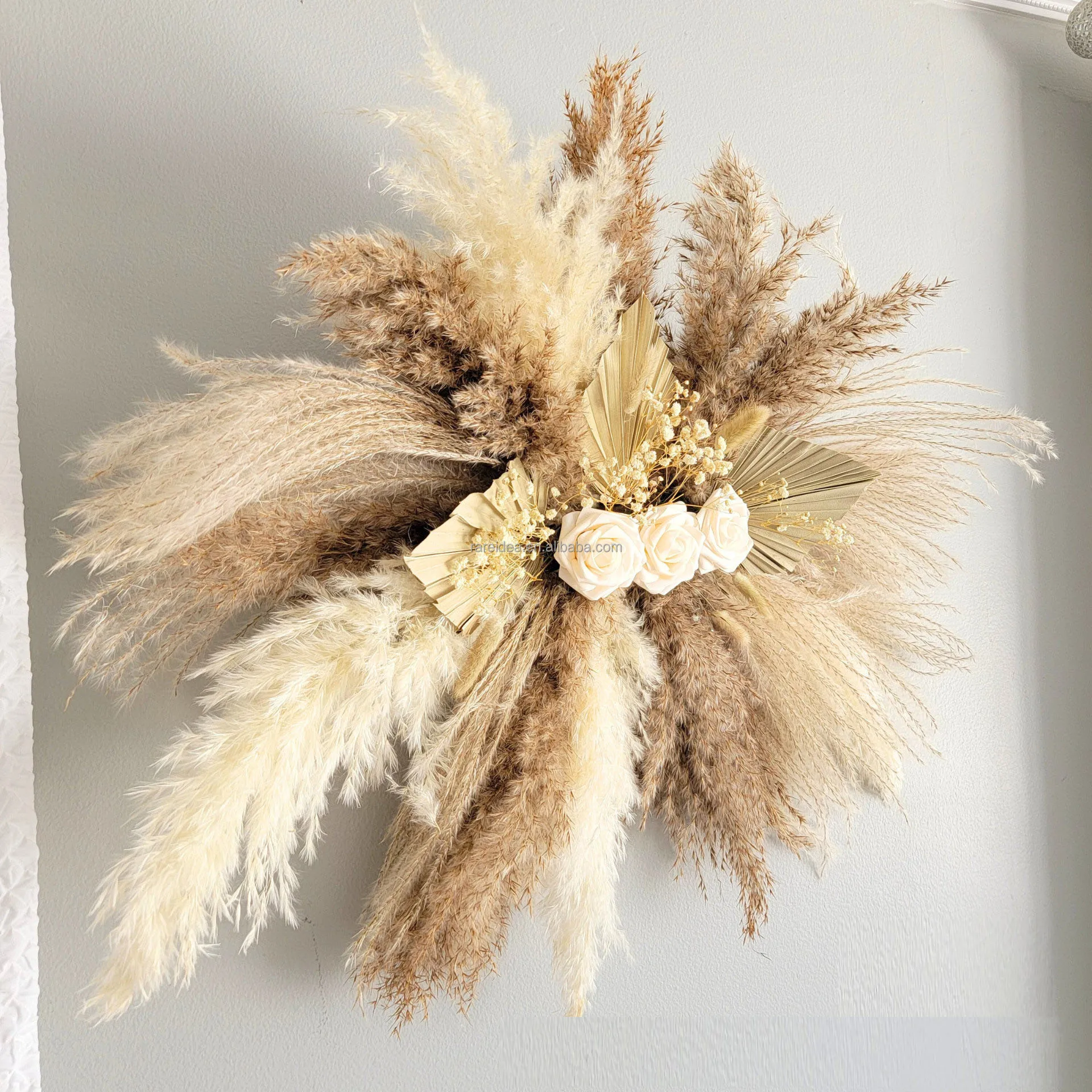 Hagning Diy Kit Boho Wedding Backdrop Decor Wall Floral Arrangement Set Pampas Grass Decor Rustic Boho Fall Pampas Dried Flowers