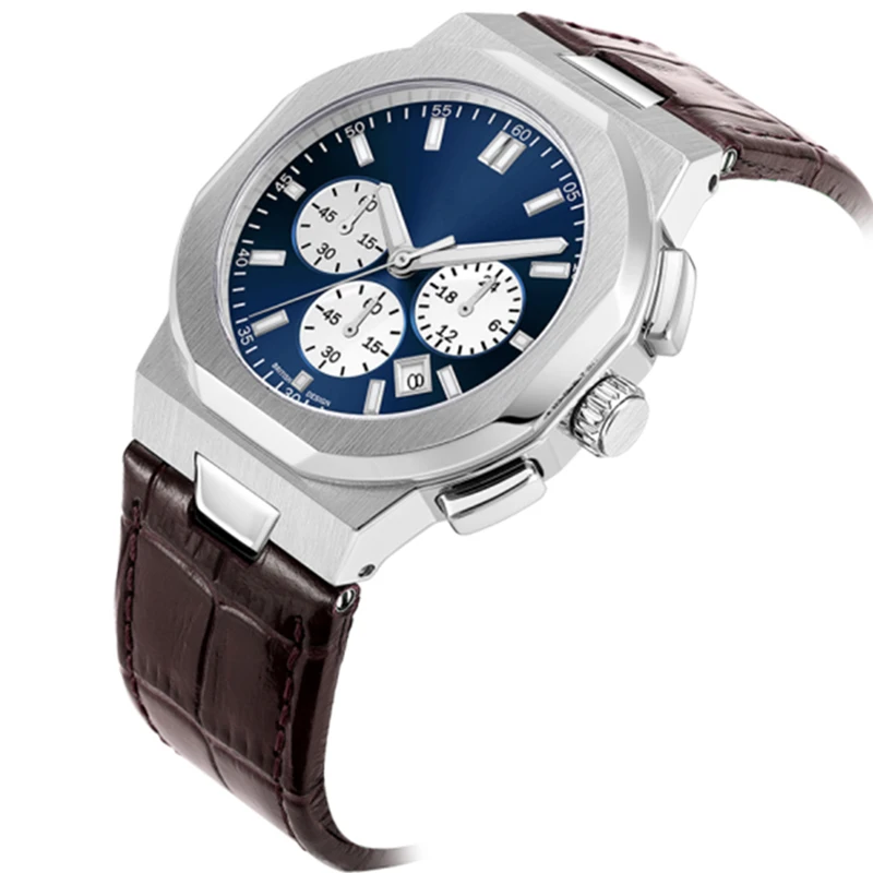 Wholesale Factory Price Luminous Men Watch Famous Cow Genuine Leather Customise Watch U2979