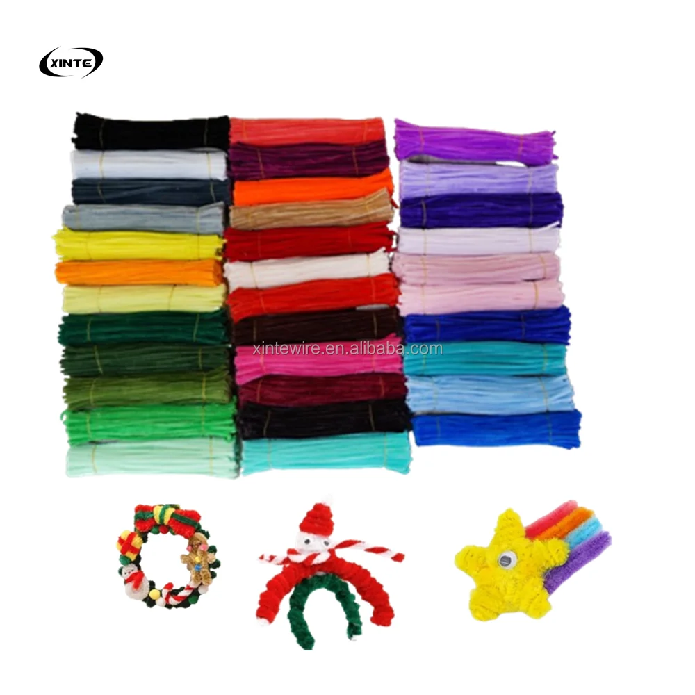 Factory in stock chenille stems limpia pipas fuzzy sticks crafting supplies chenille stem animal sticks wire craft pipe cleaners