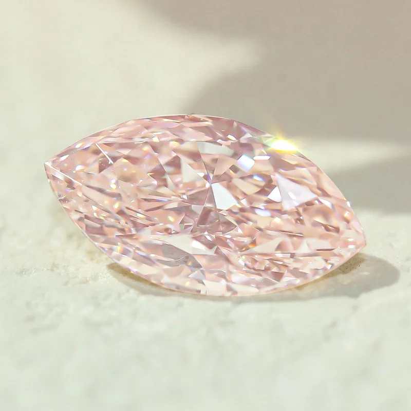 ZKZ CVD Colored Diamonds In stock cvd igi VS2 fancy oval  princess pear 1 carat pink diamond price