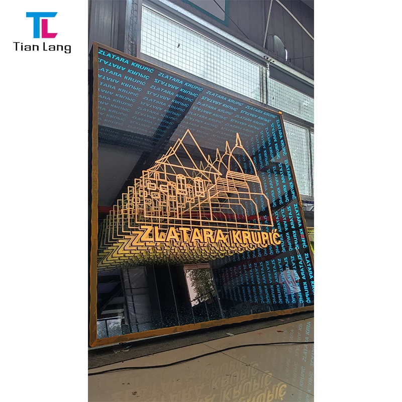 Melaleuca Mirror Abyss Mirror Making with Low Price Neon Night Light for Bar Background Wall Decoration