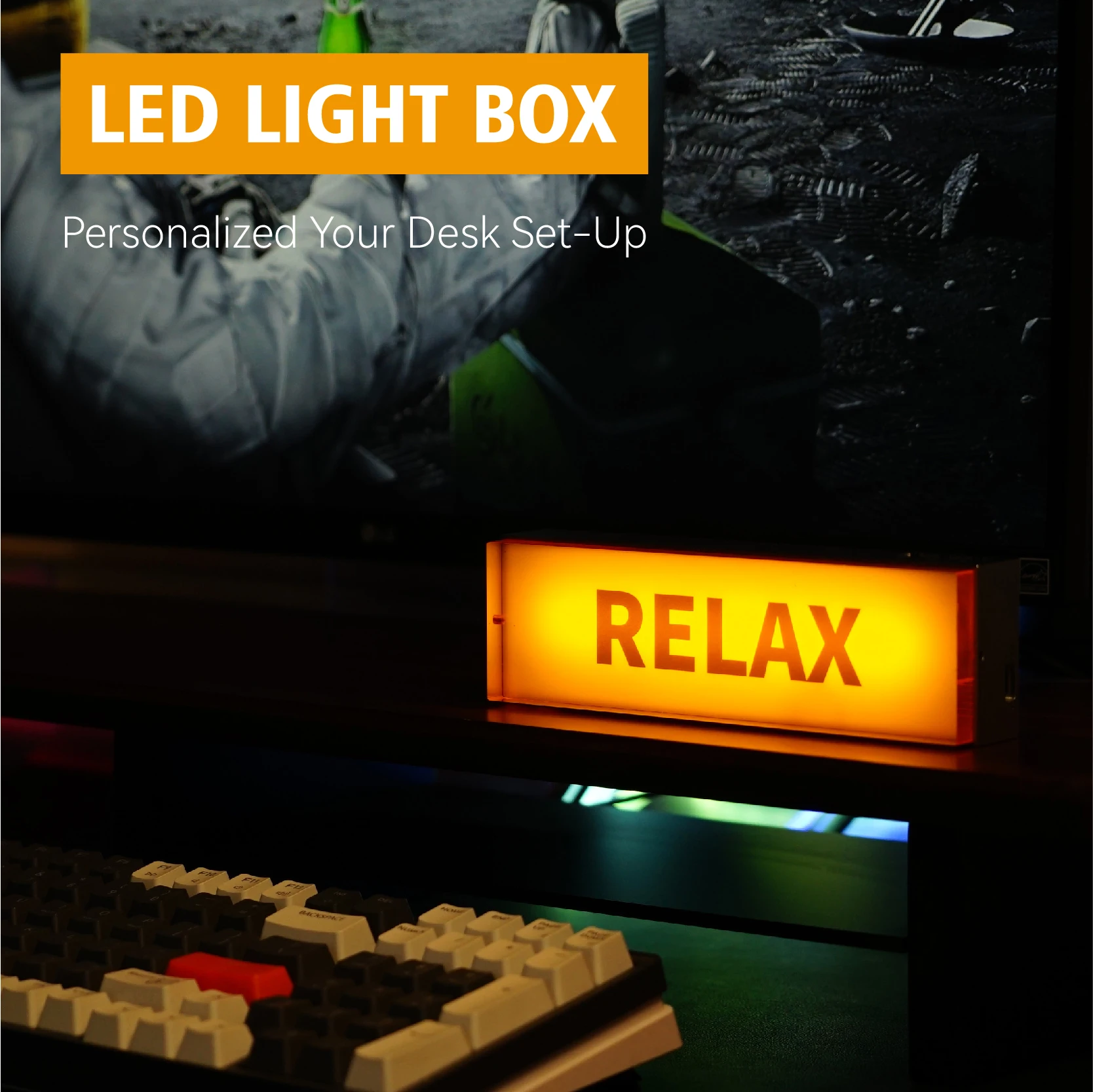 Fresh desktop mood lamp LED studio desk light box sign for gaming room